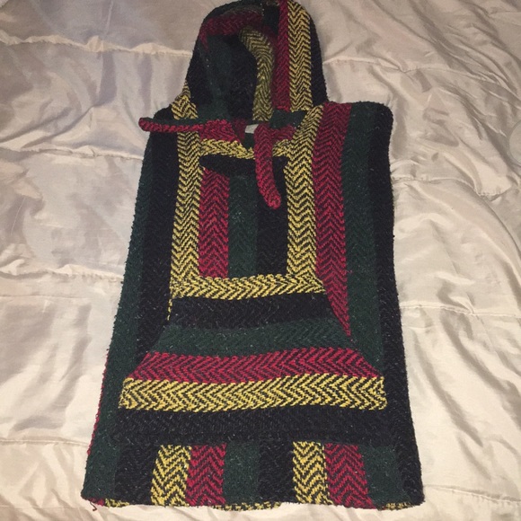 🇯🇲RASTA BAJA 🇯🇲 HOODIE/PONCHO - Picture 2 of 3